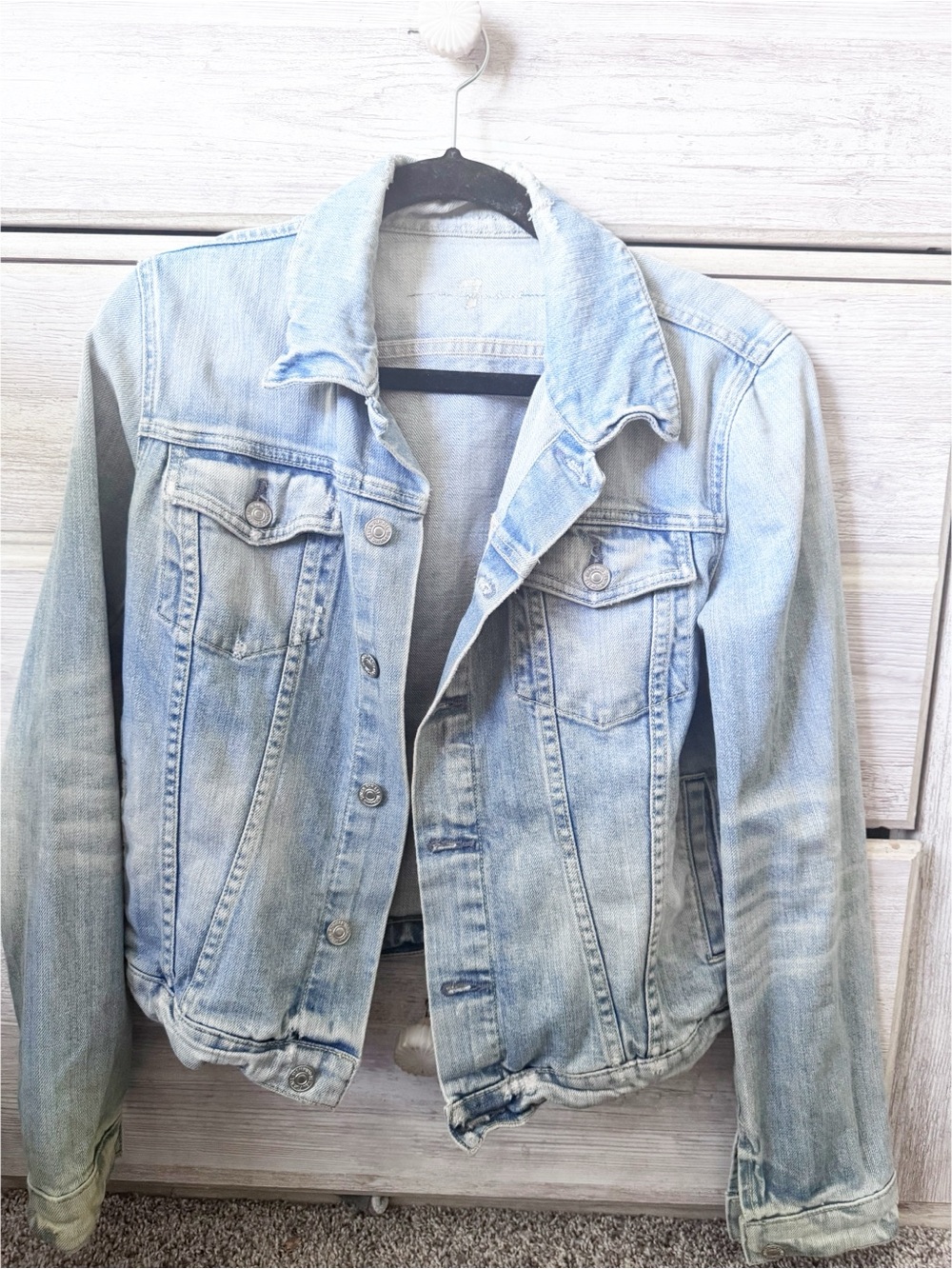 7 For All Mankind Light Blue Denim Jean Jacket